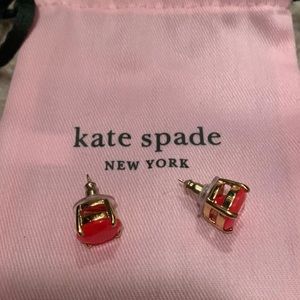Kate Spade gumdrop stud earrings-bright pink/orange